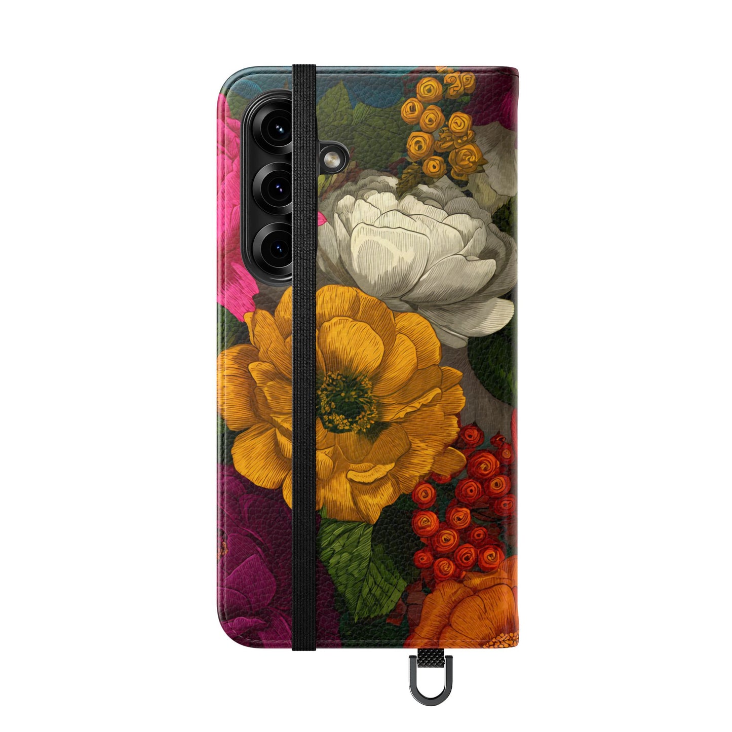 Midnight Bloom – Samsung Vegan Leather Flip Phone Case