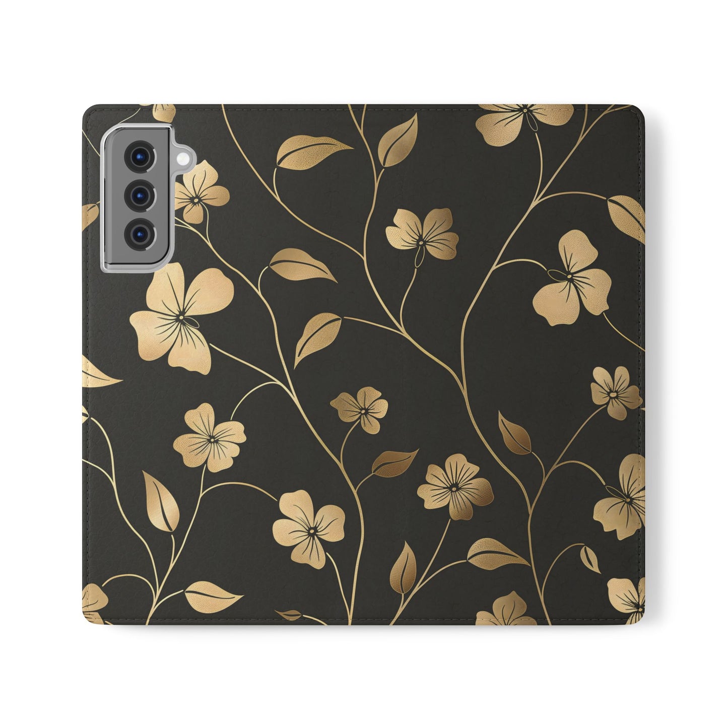 Golden Elegance โ Samsung Vegan Leather Wallet Case