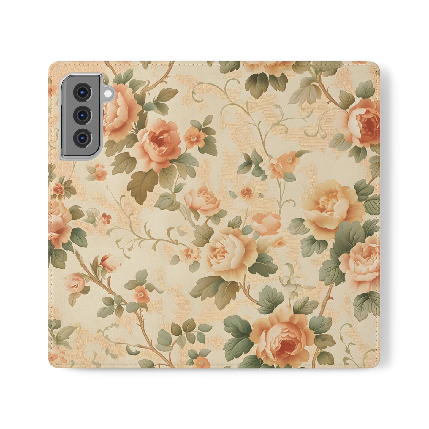 Vintage Bloom โ Vegan Leather Wallet Samsung Case