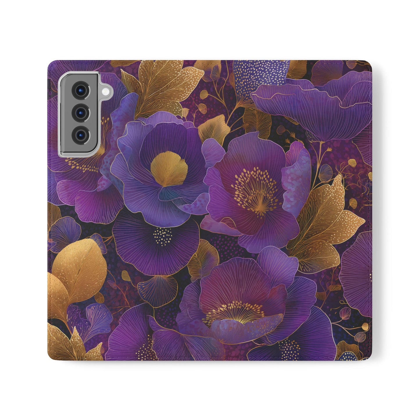 Imperial Petals – Vegan Leather Samsung Flip Phone Case