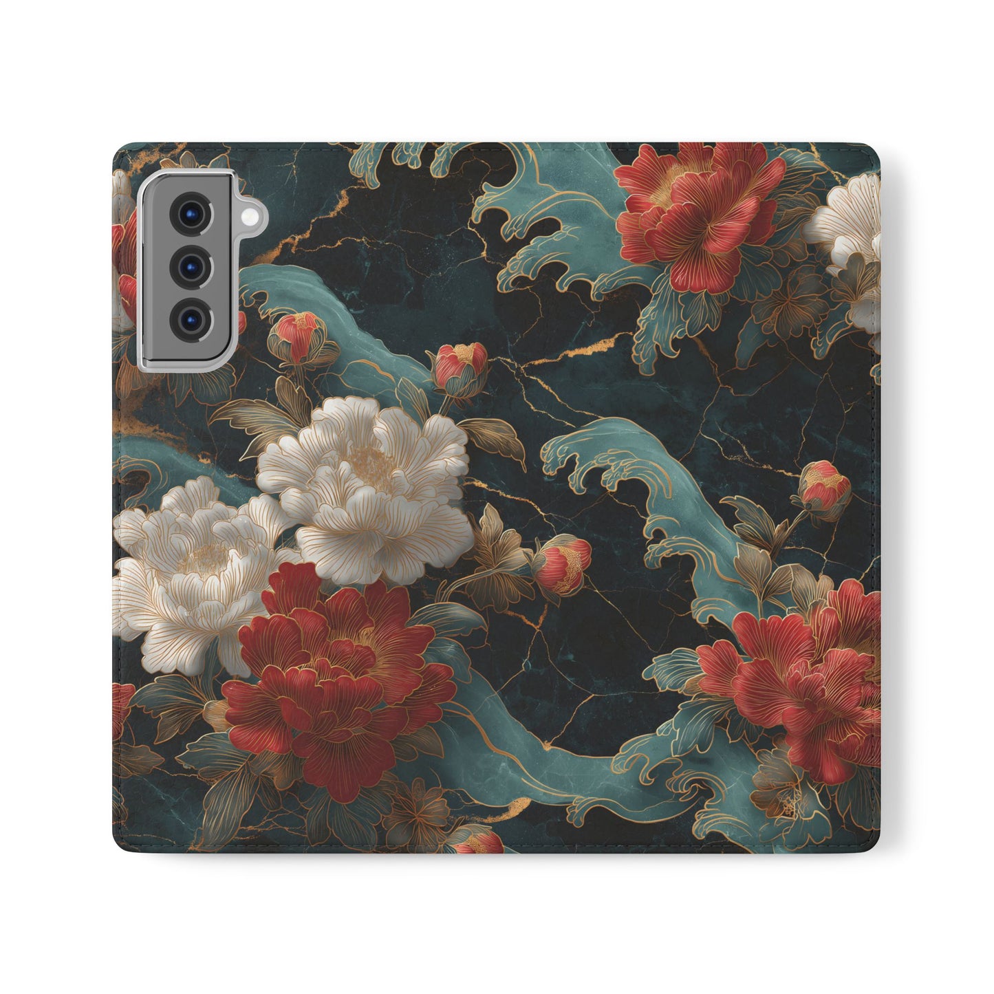 Crimson Tides – Vegan Leather Samsung Flip Case