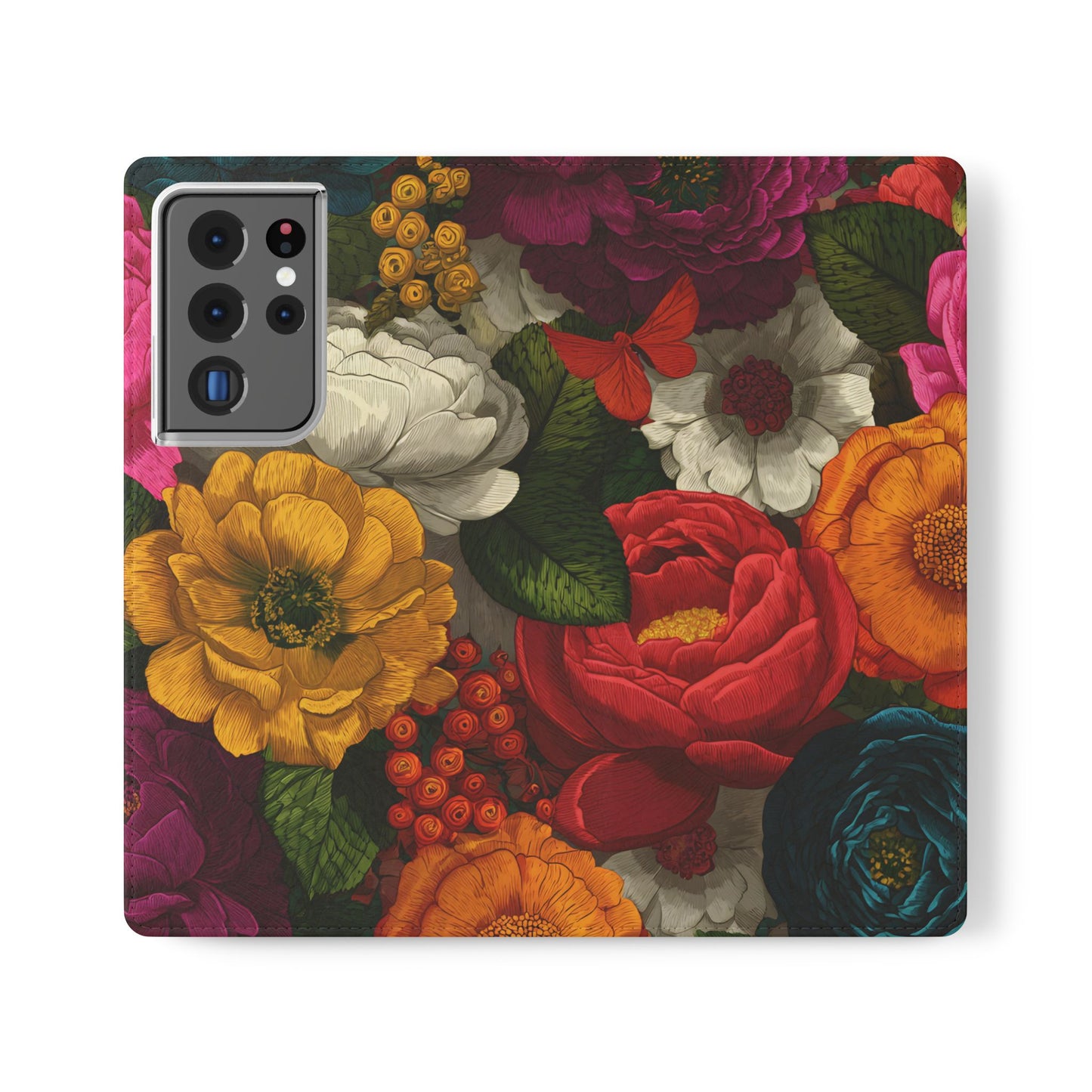 Midnight Bloom – Samsung Vegan Leather Flip Phone Case