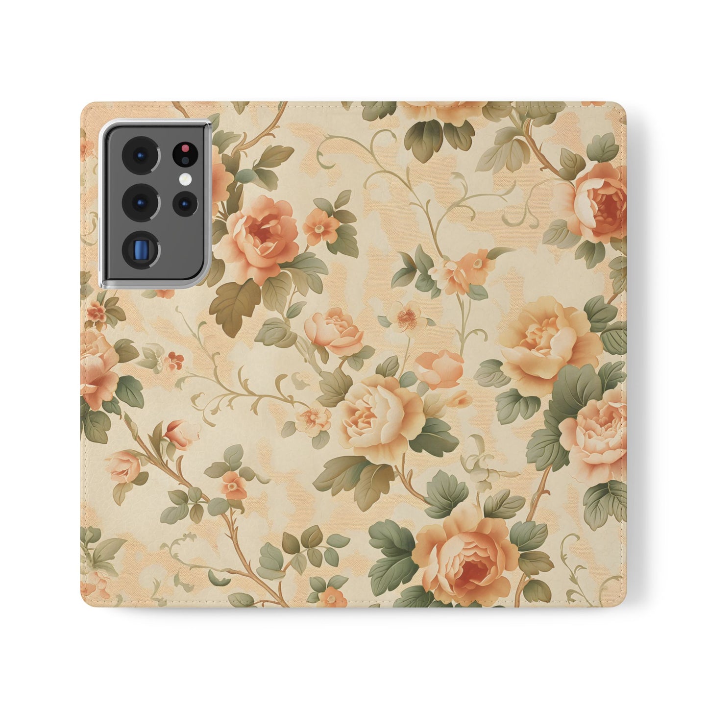 Vintage Bloom โ Vegan Leather Wallet Samsung Case