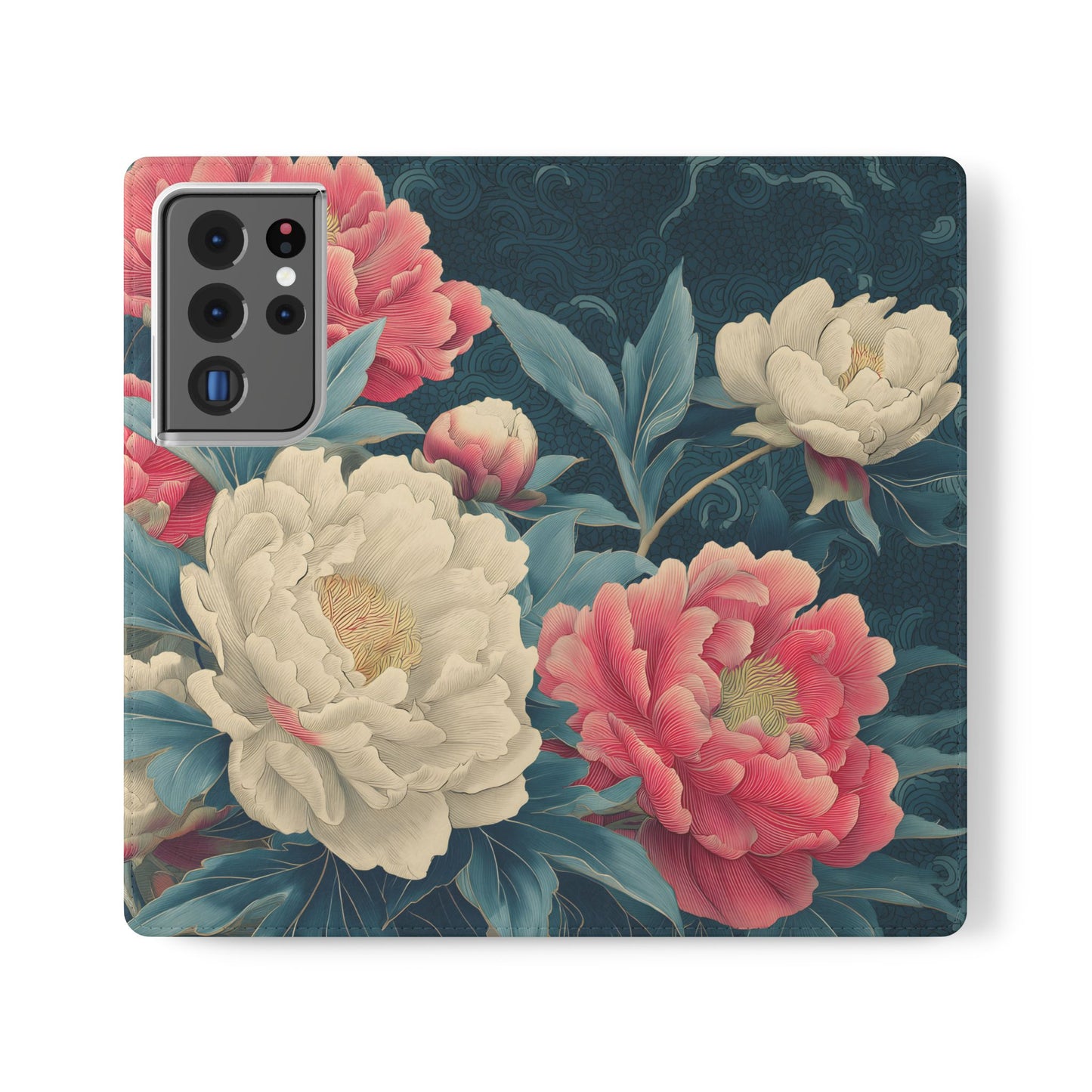Floral Whispers – Vegan Leather Flip Samsung Case