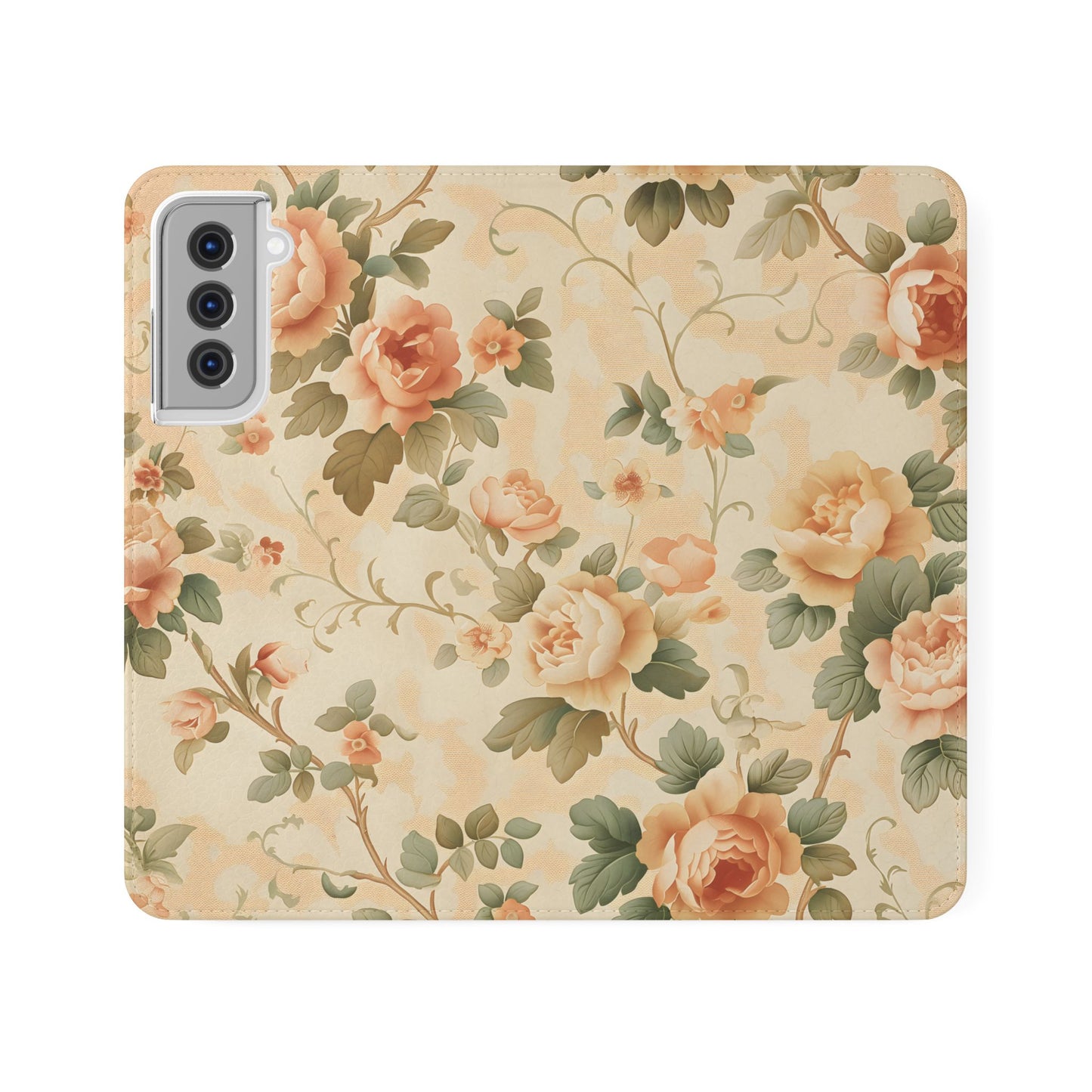 Vintage Bloom โ Vegan Leather Wallet Samsung Case