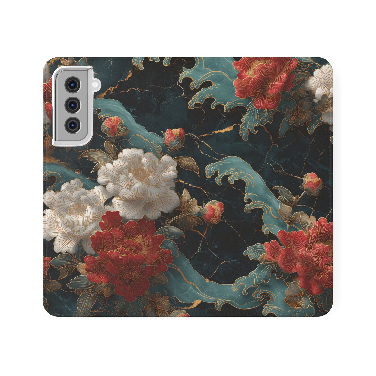 Crimson Tides – Vegan Leather Samsung Flip Case
