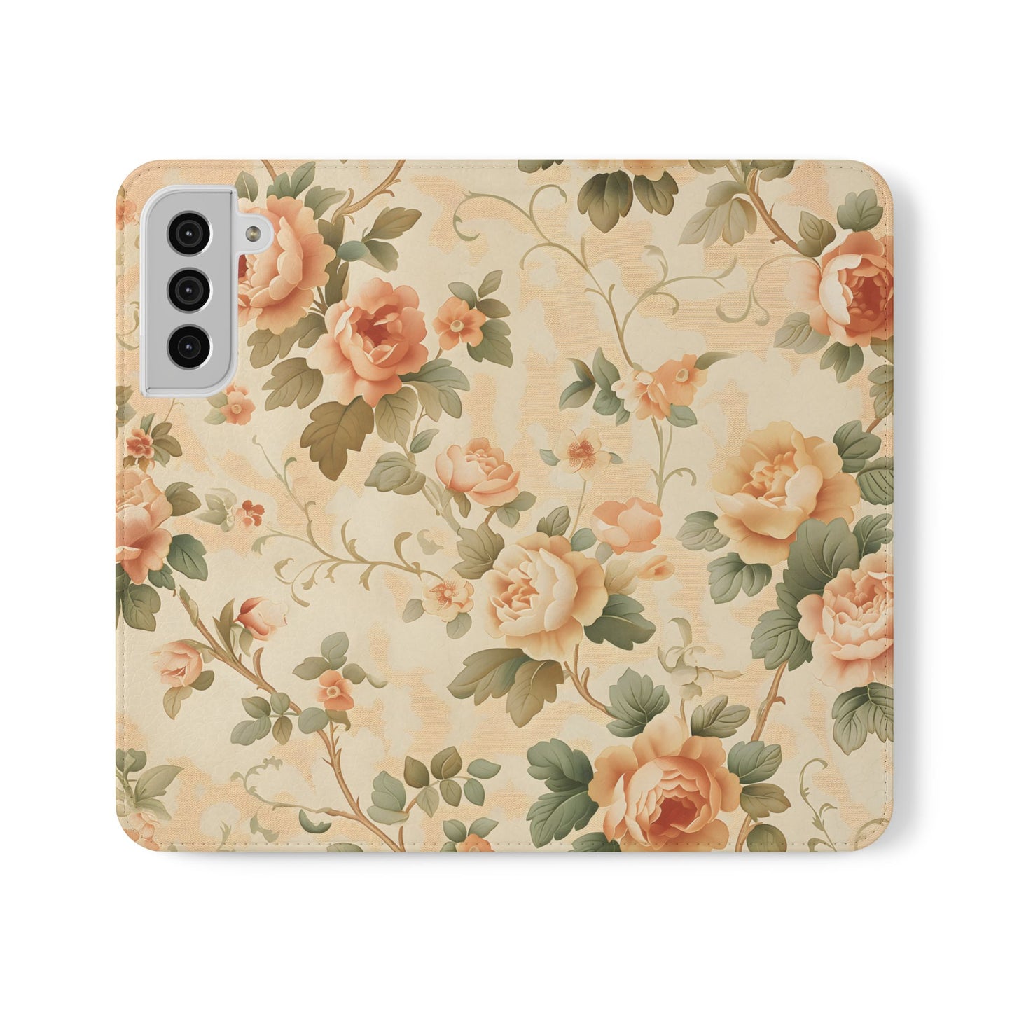 Vintage Bloom โ Vegan Leather Wallet Samsung Case