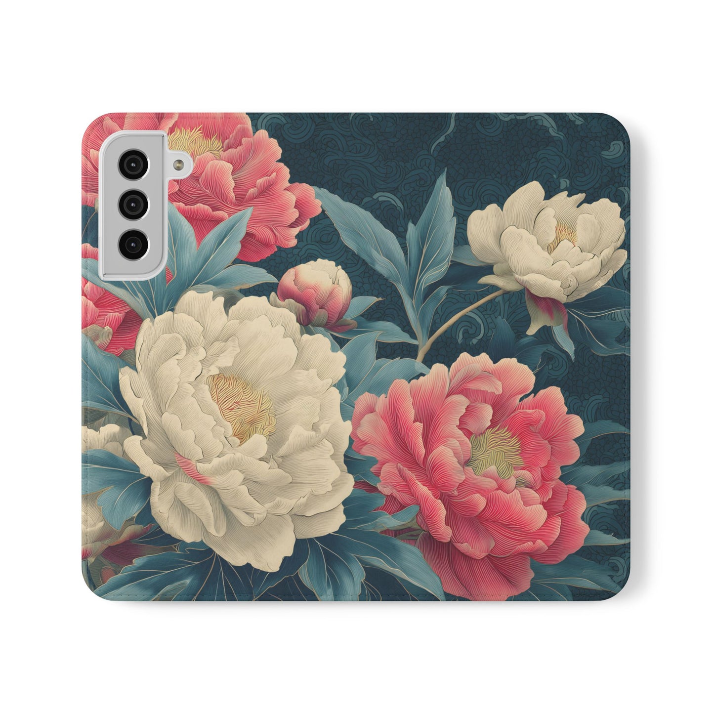 Floral Whispers – Vegan Leather Flip Samsung Case