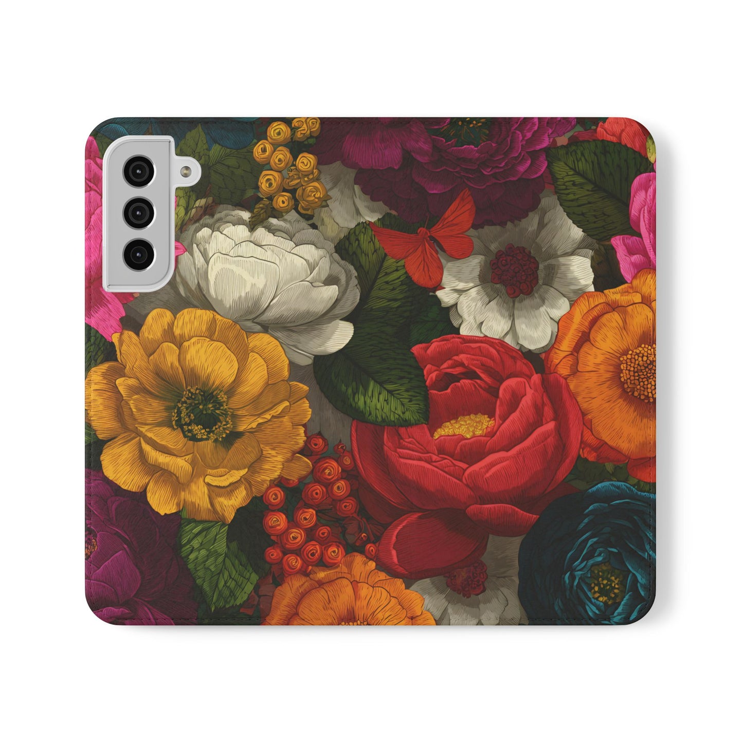 Midnight Bloom – Samsung Vegan Leather Flip Phone Case