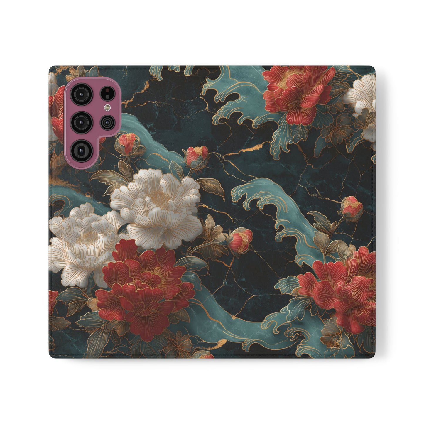 Crimson Tides – Vegan Leather Samsung Flip Case