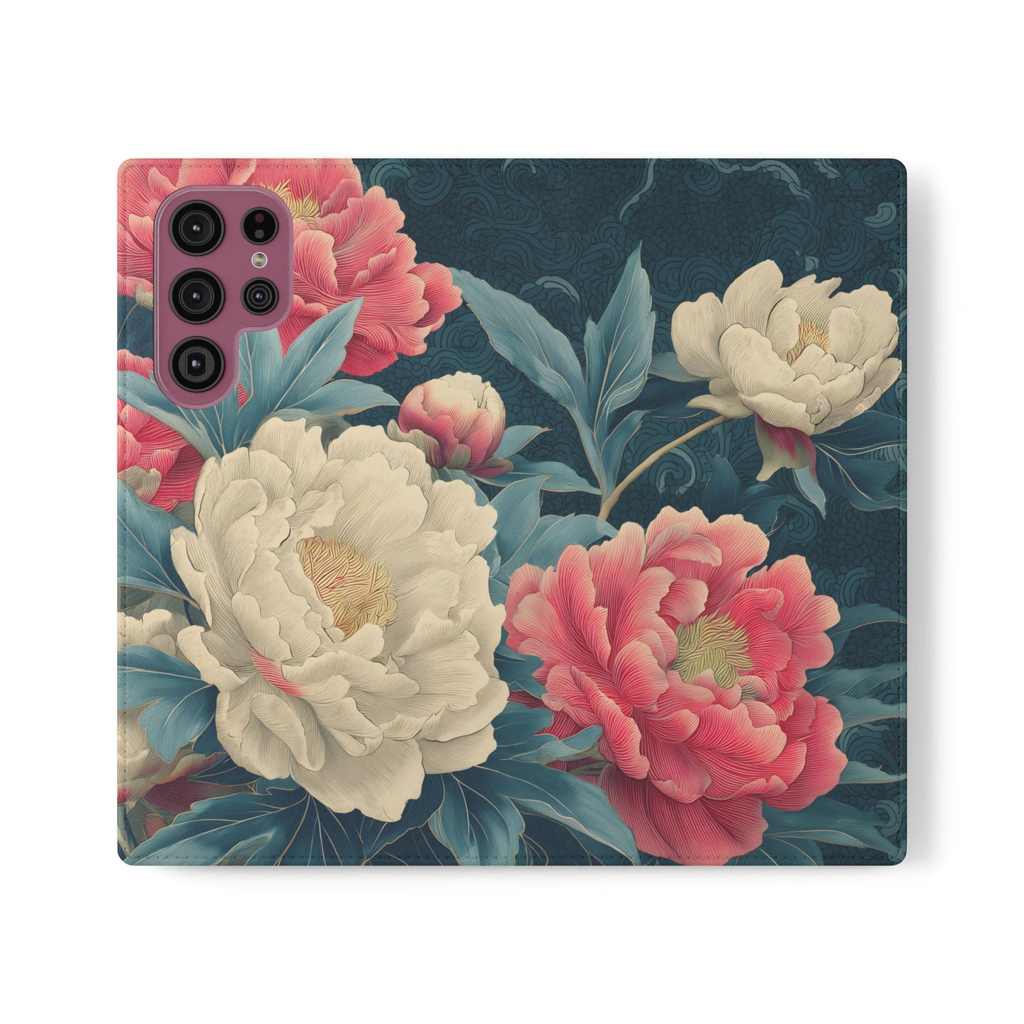 Floral Whispers – Vegan Leather Flip Samsung Case