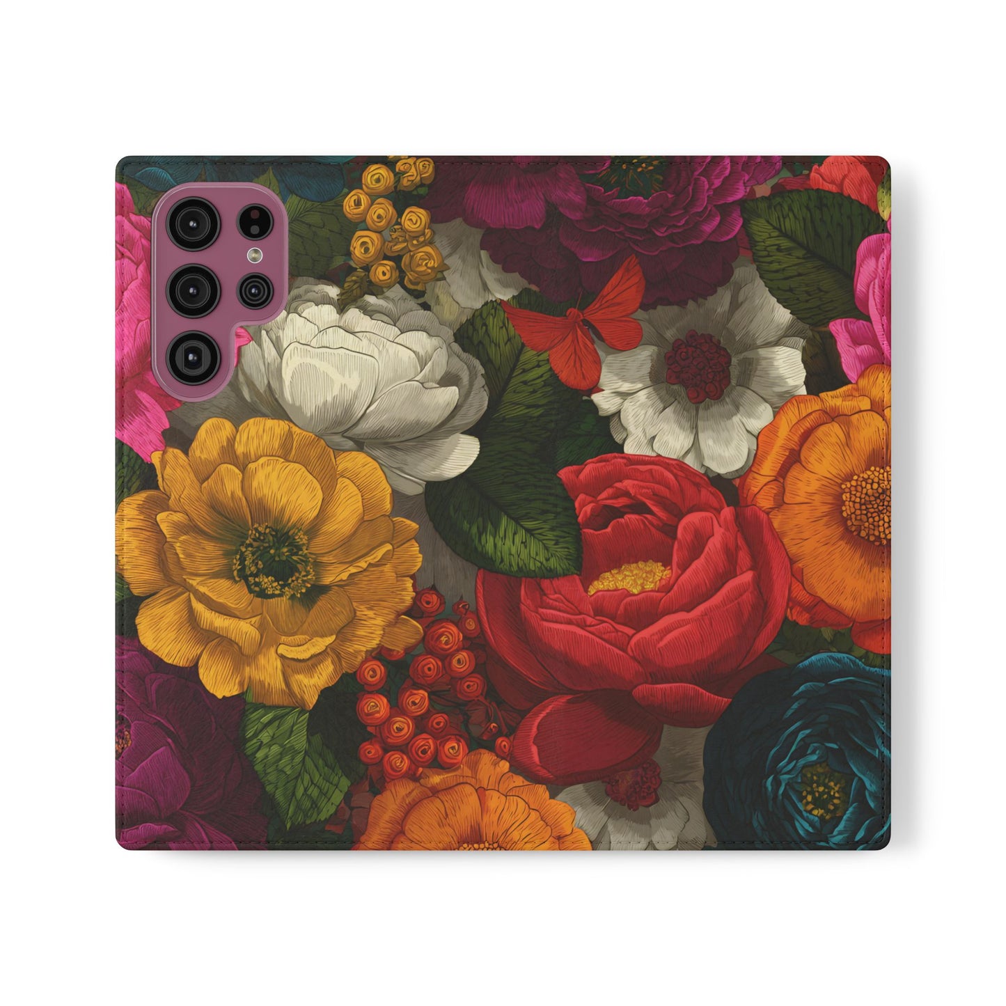 Midnight Bloom – Samsung Vegan Leather Flip Phone Case