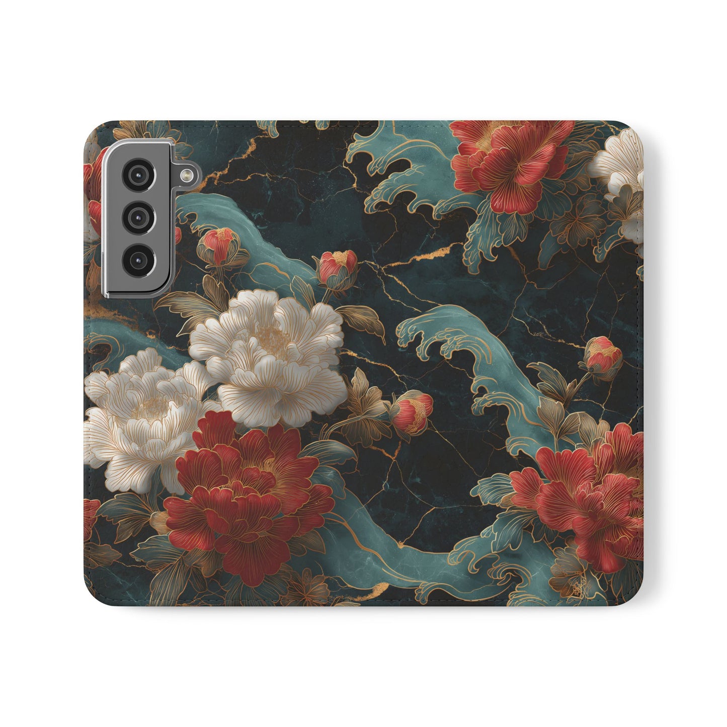 Crimson Tides – Vegan Leather Samsung Flip Case
