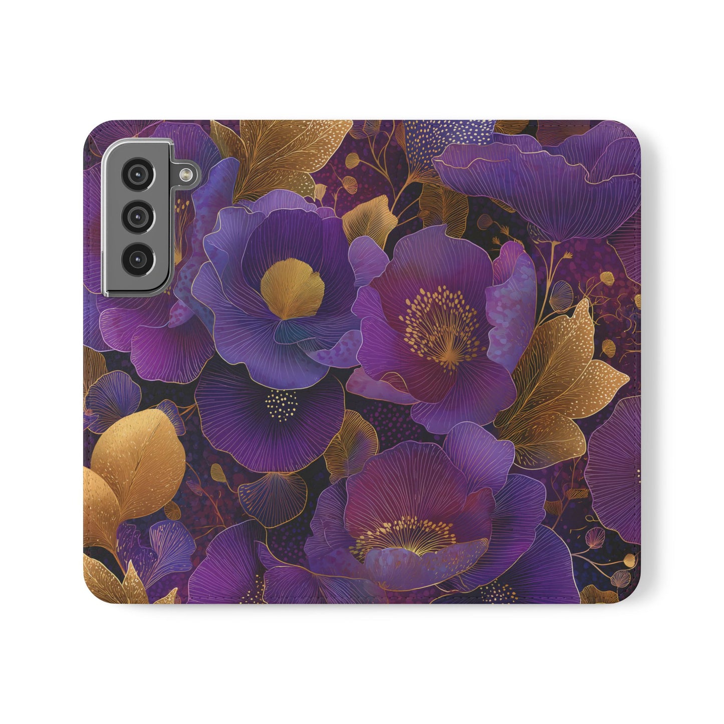 Imperial Petals – Vegan Leather Samsung Flip Phone Case