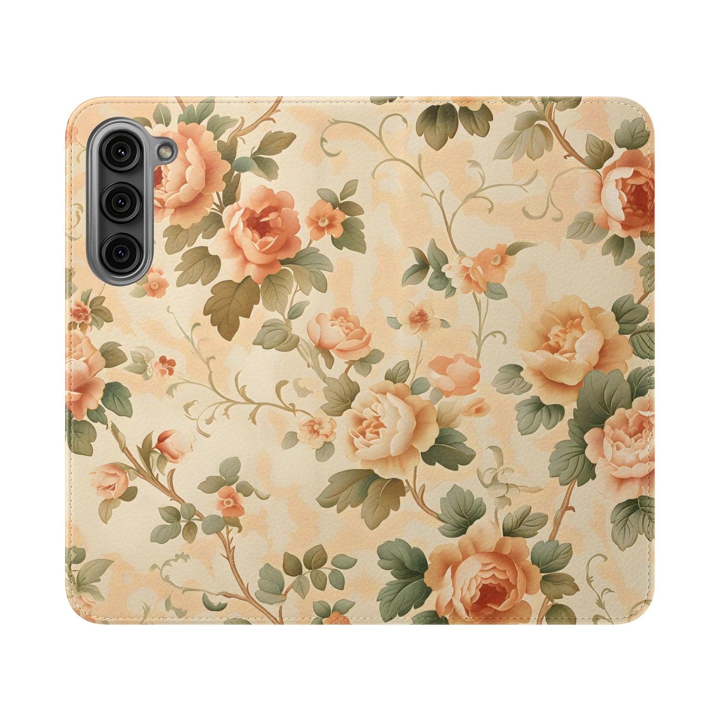 Vintage Bloom โ Vegan Leather Wallet Samsung Case