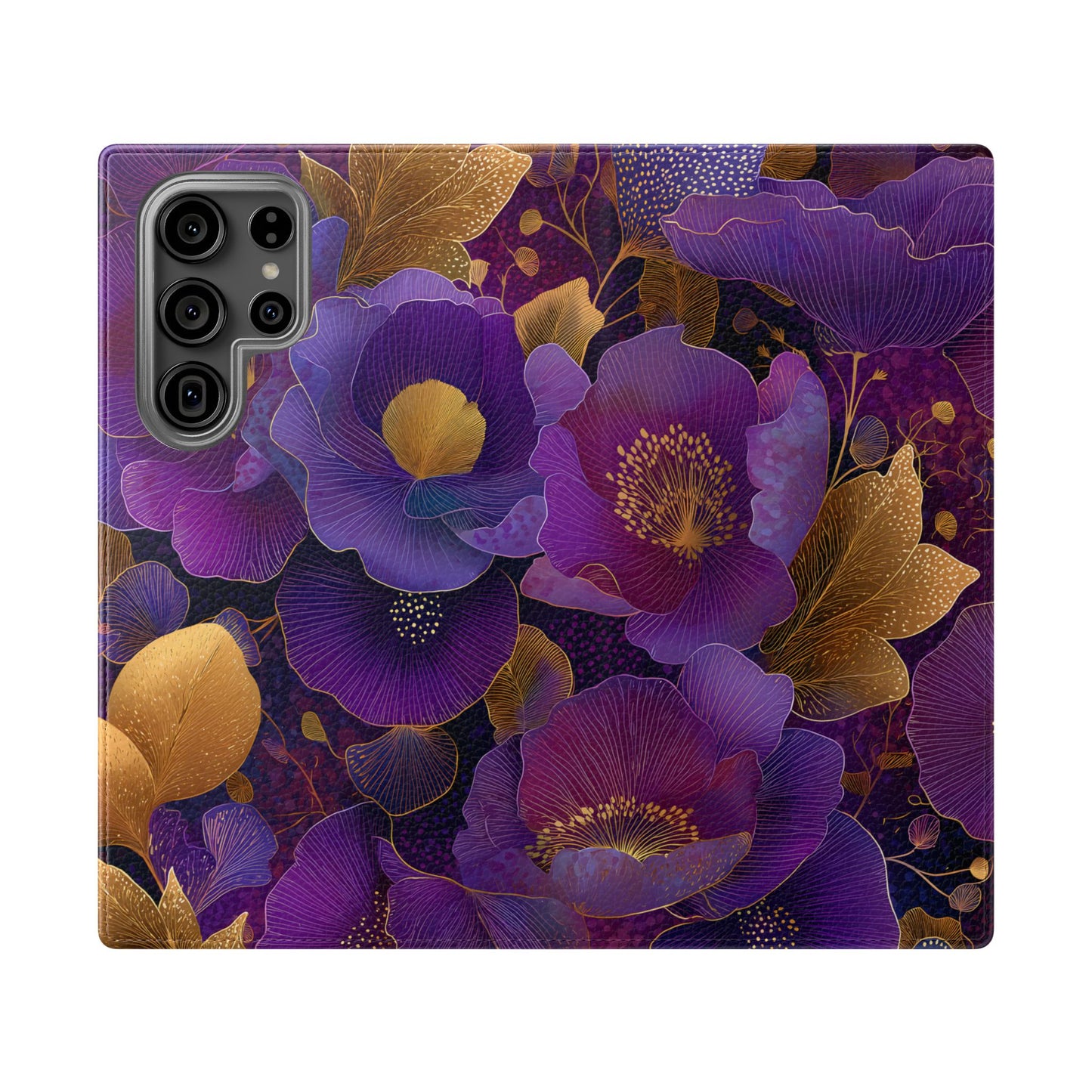 Imperial Petals – Vegan Leather Samsung Flip Phone Case