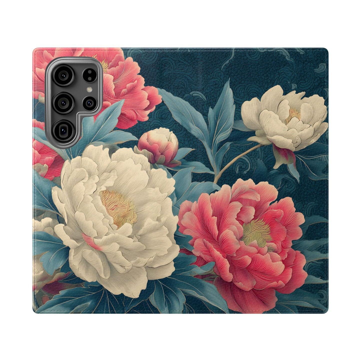 Floral Whispers – Vegan Leather Flip Samsung Case