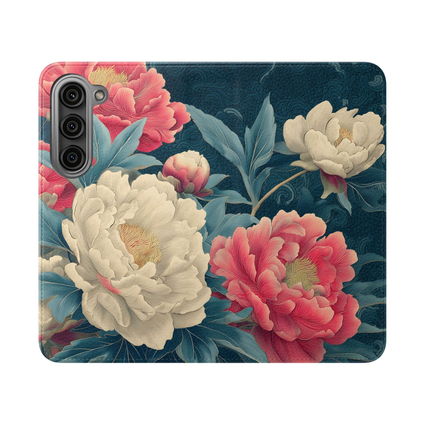 Floral Whispers – Vegan Leather Flip Samsung Case