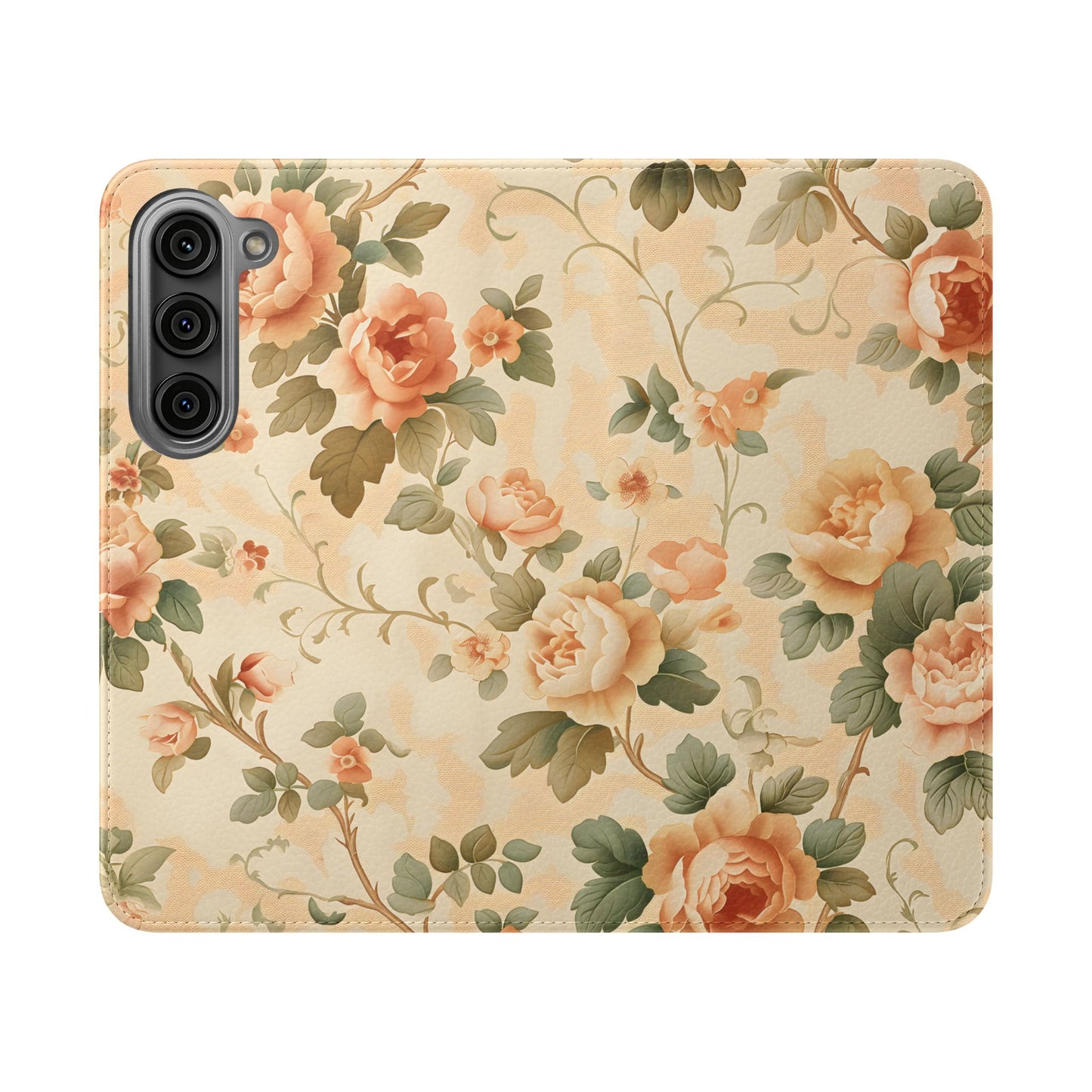 Vintage Bloom โ Vegan Leather Wallet Samsung Case
