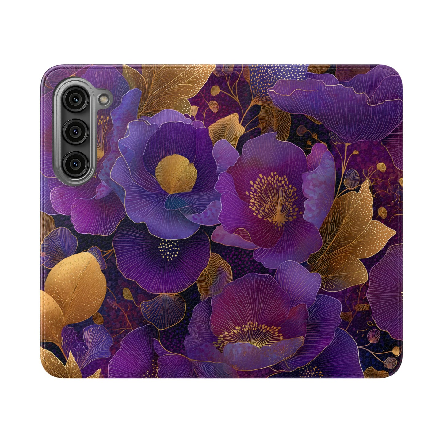 Imperial Petals – Vegan Leather Samsung Flip Phone Case