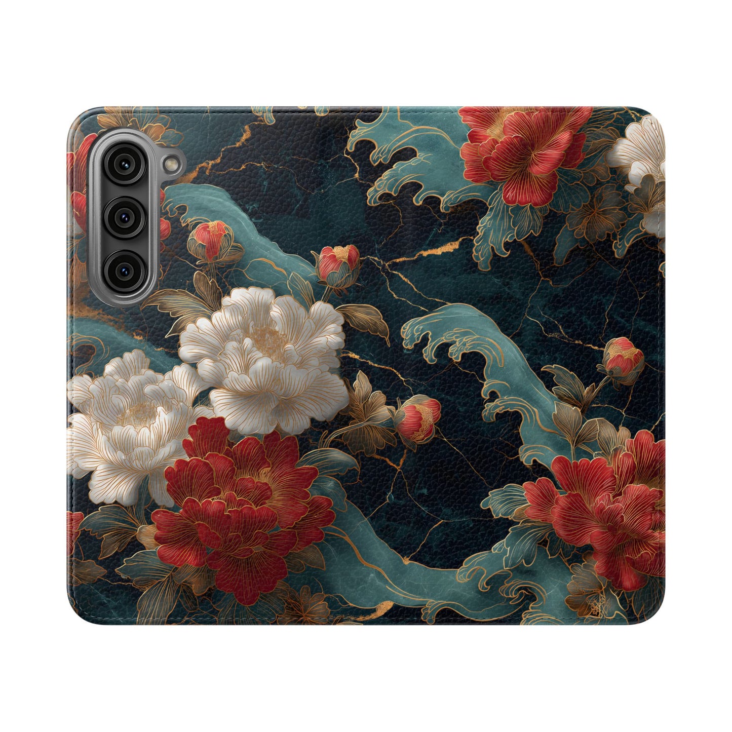 Crimson Tides – Vegan Leather Samsung Flip Case