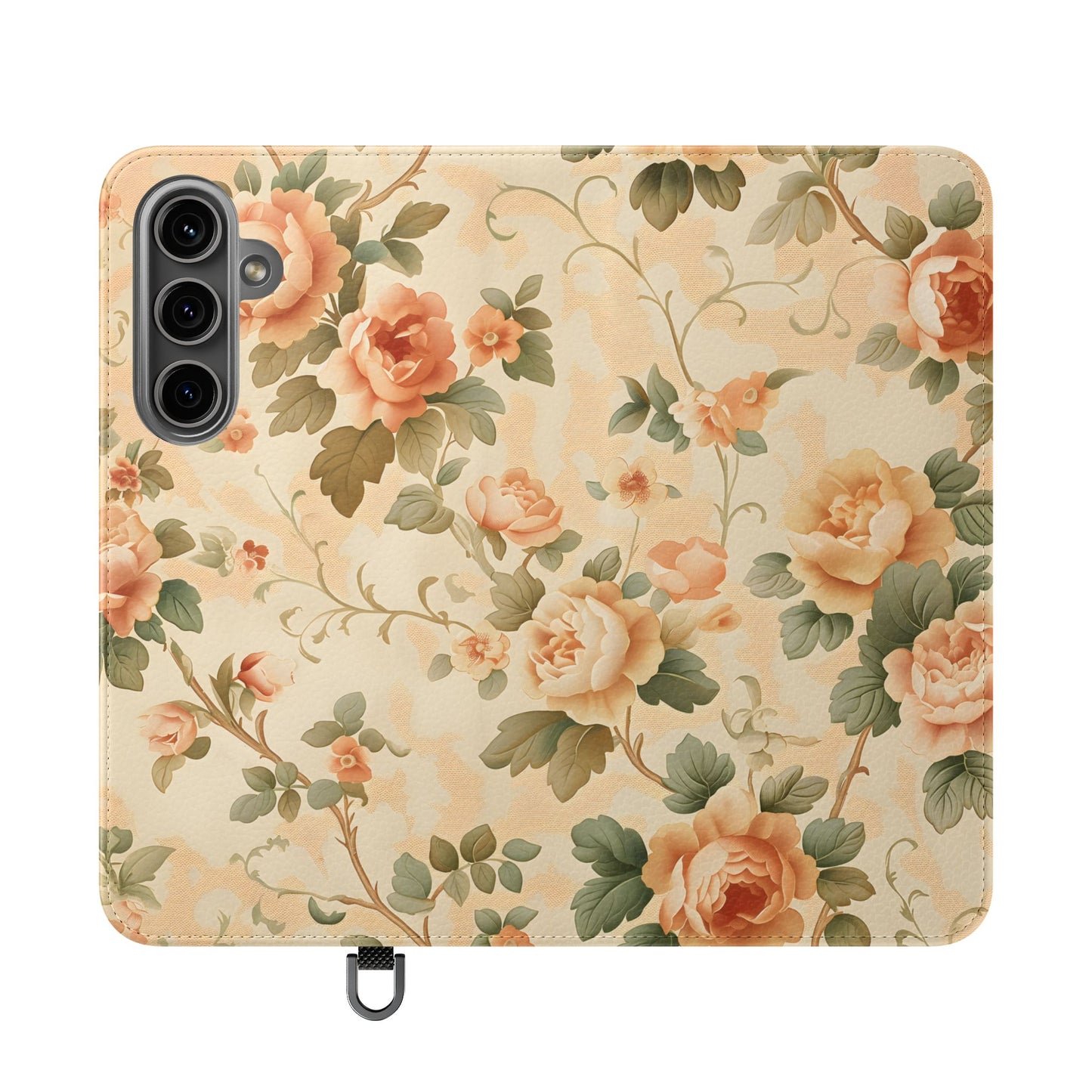 Vintage Bloom โ Vegan Leather Wallet Samsung Case