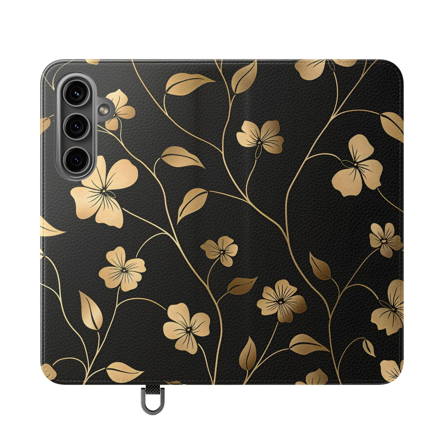 Golden Elegance โ Samsung Vegan Leather Wallet Case