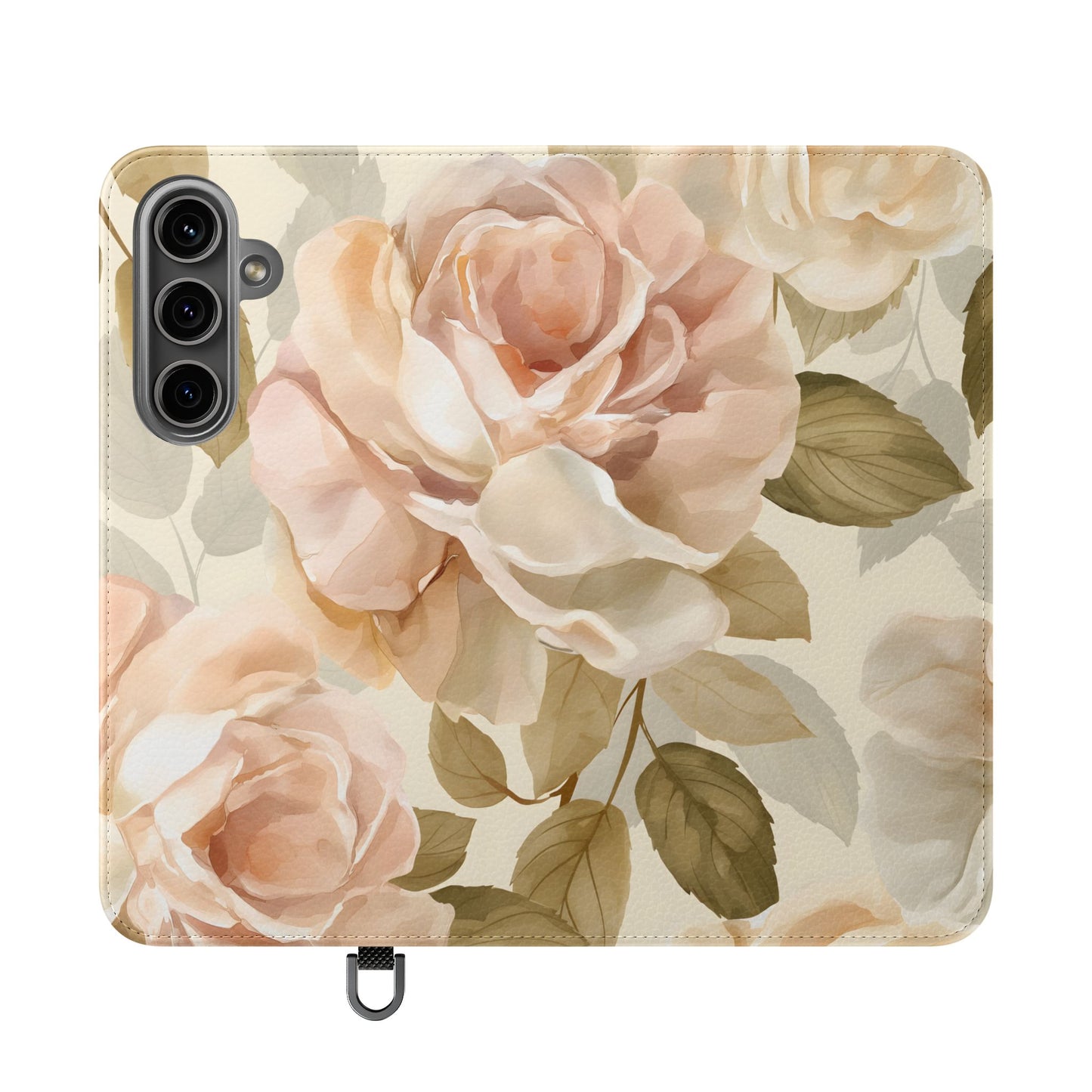 Soft Rose Elegance โ Vegan Leather Wallet Samsung Case