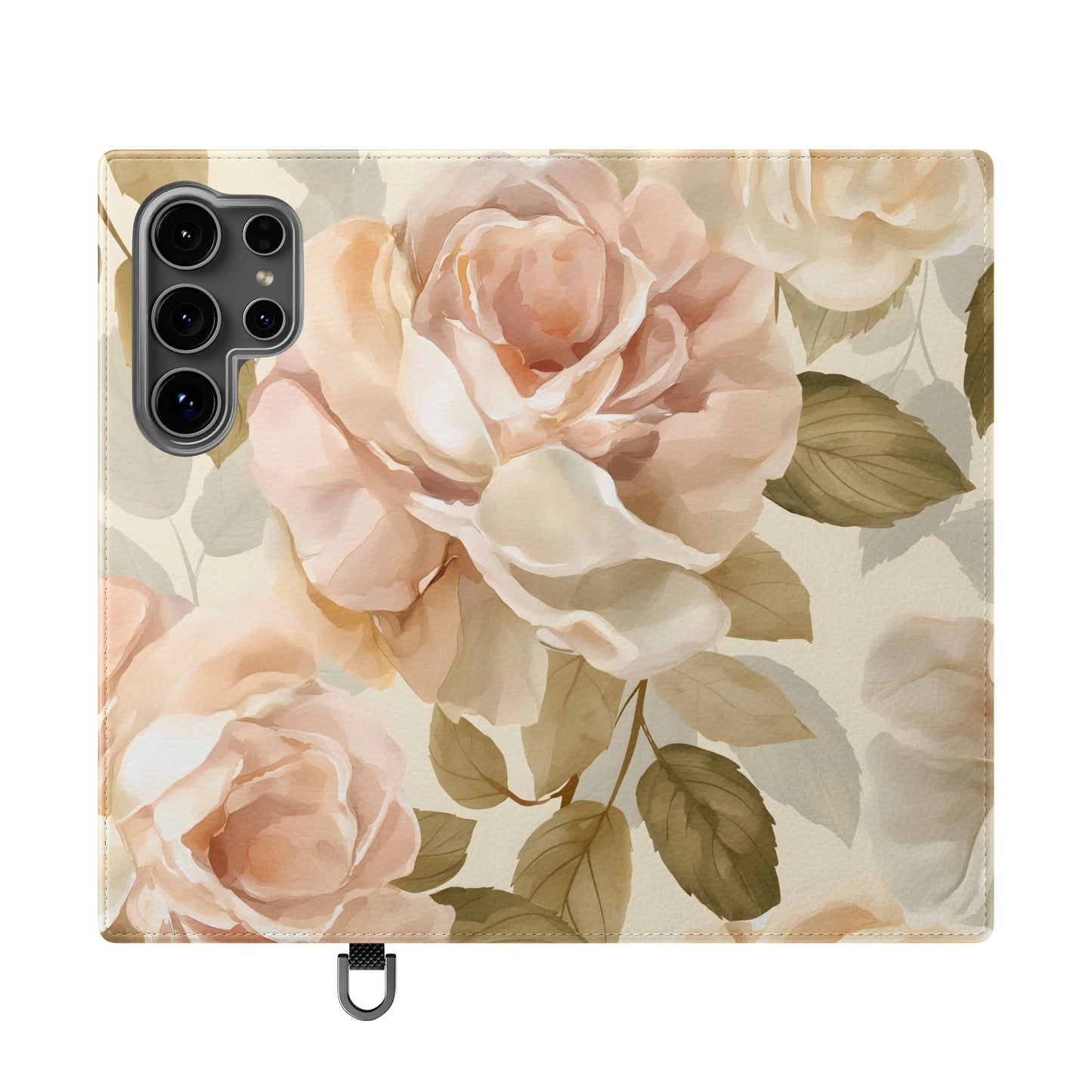 Soft Rose Elegance โ Vegan Leather Wallet Samsung Case