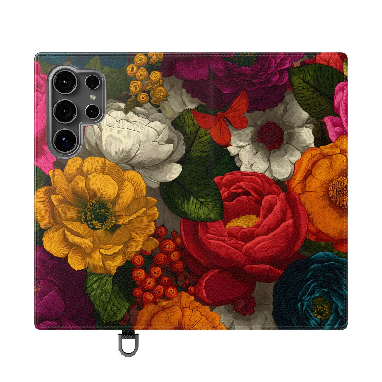 Midnight Bloom – Samsung Vegan Leather Flip Phone Case