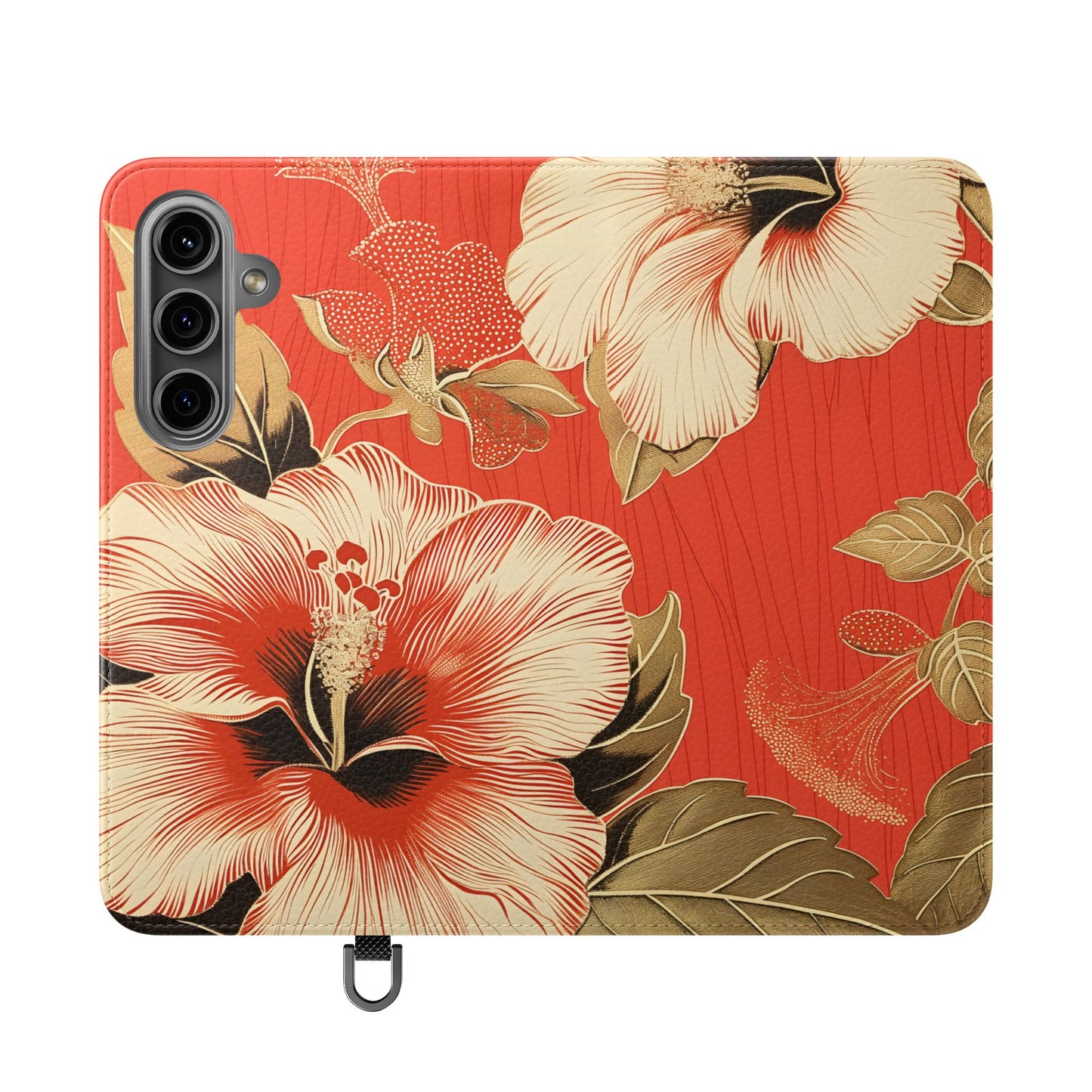 Golden Hibiscus – Vegan Leather Wallet Samsung Case