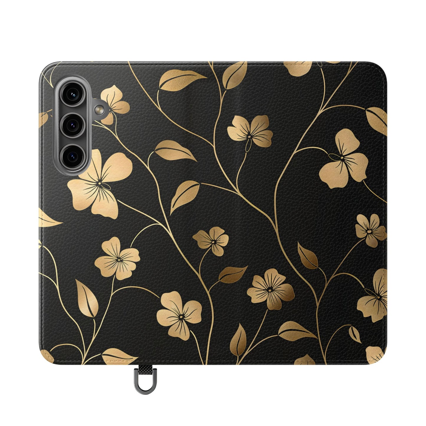 Golden Elegance โ Samsung Vegan Leather Wallet Case