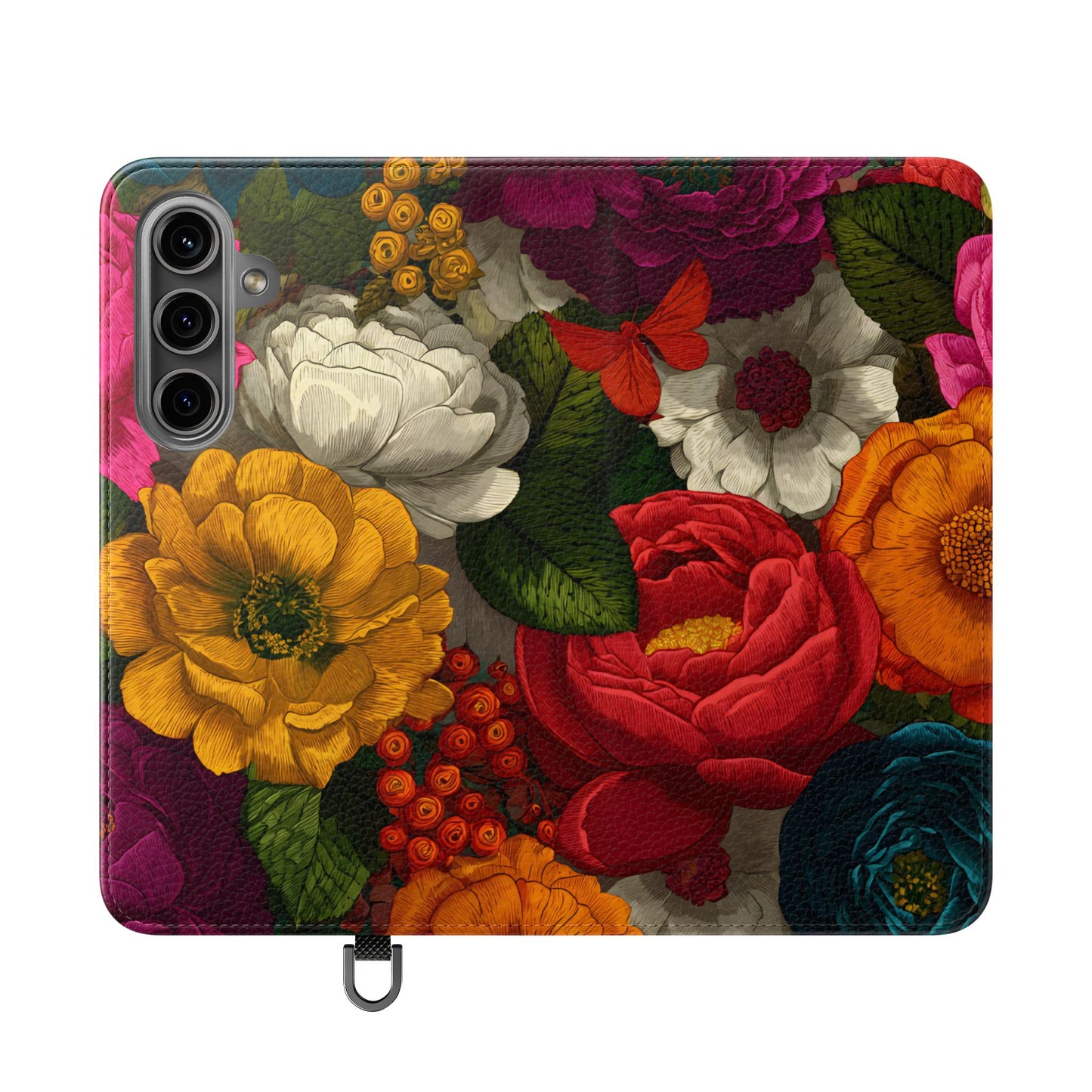 Midnight Bloom – Samsung Vegan Leather Flip Phone Case