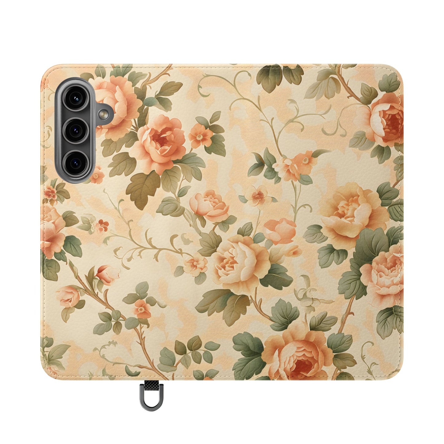 Vintage Bloom โ Vegan Leather Wallet Samsung Case