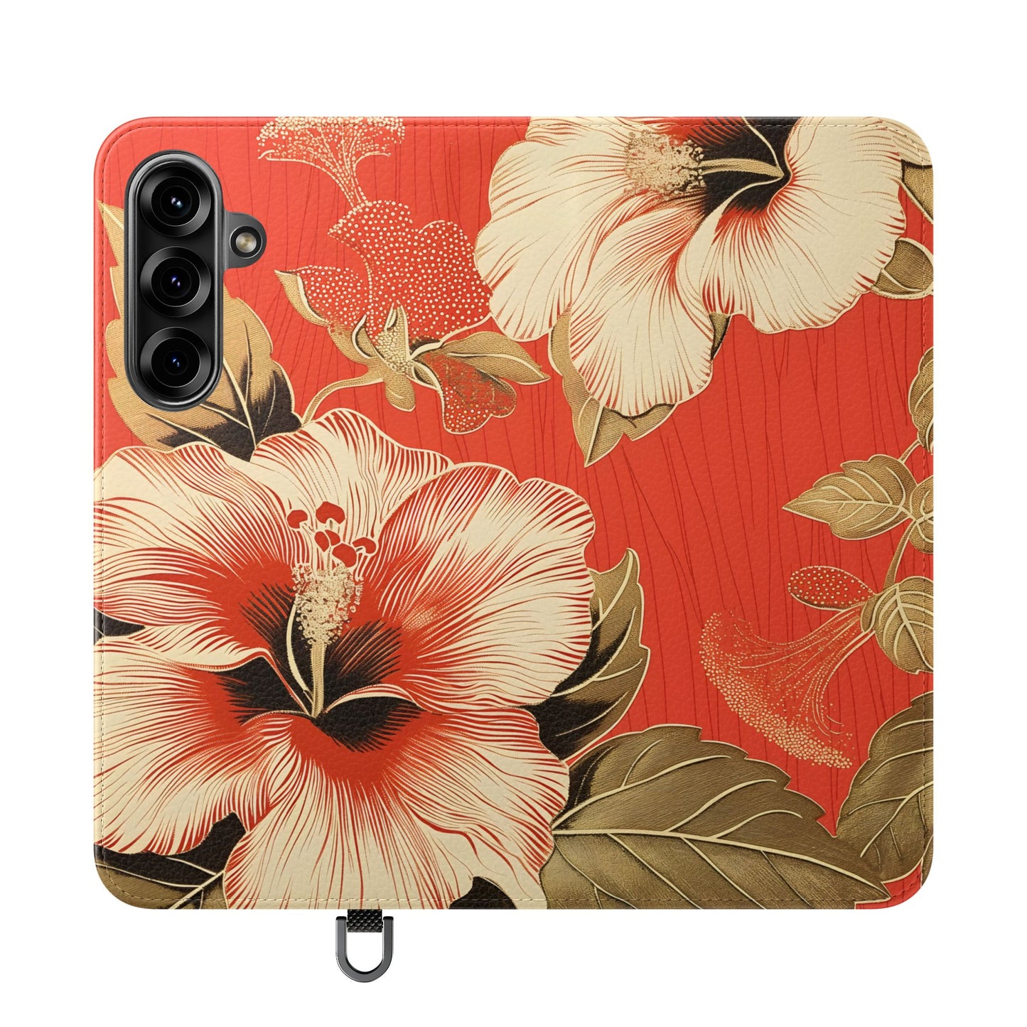 Golden Hibiscus – Vegan Leather Wallet Samsung Case