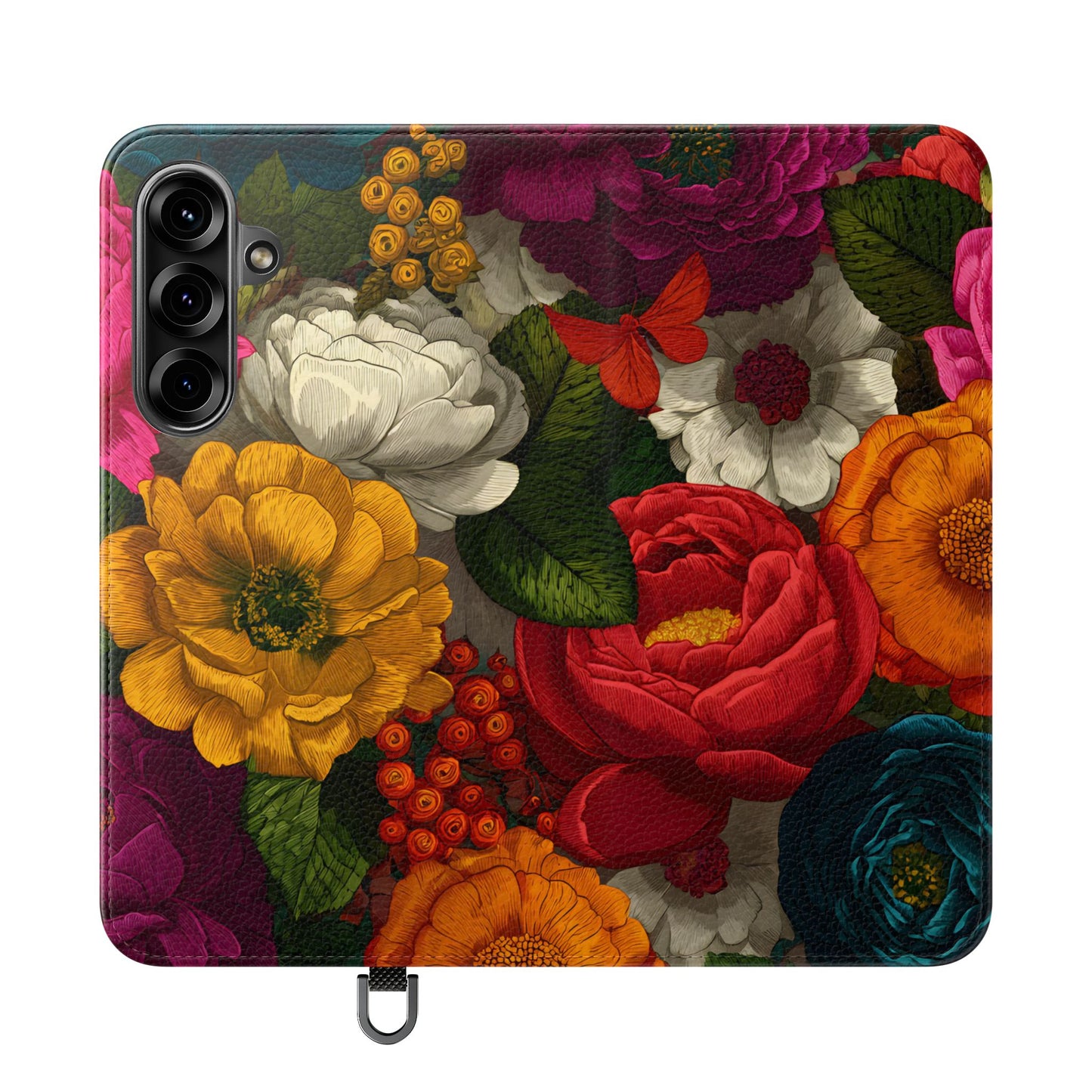 Midnight Bloom – Samsung Vegan Leather Flip Phone Case