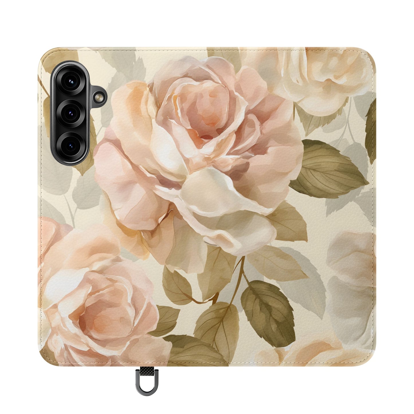 Soft Rose Elegance โ Vegan Leather Wallet Samsung Case