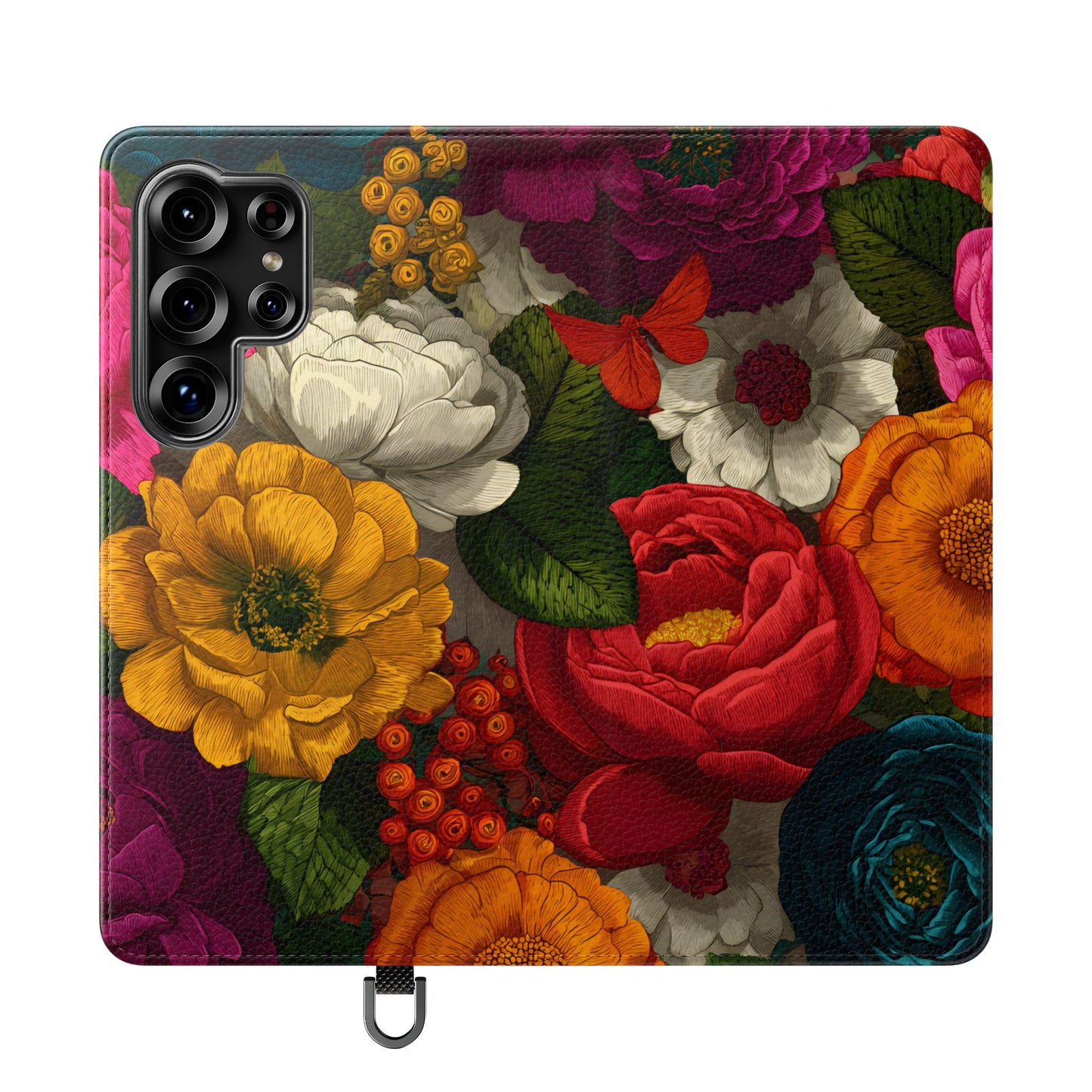 Midnight Bloom – Samsung Vegan Leather Flip Phone Case