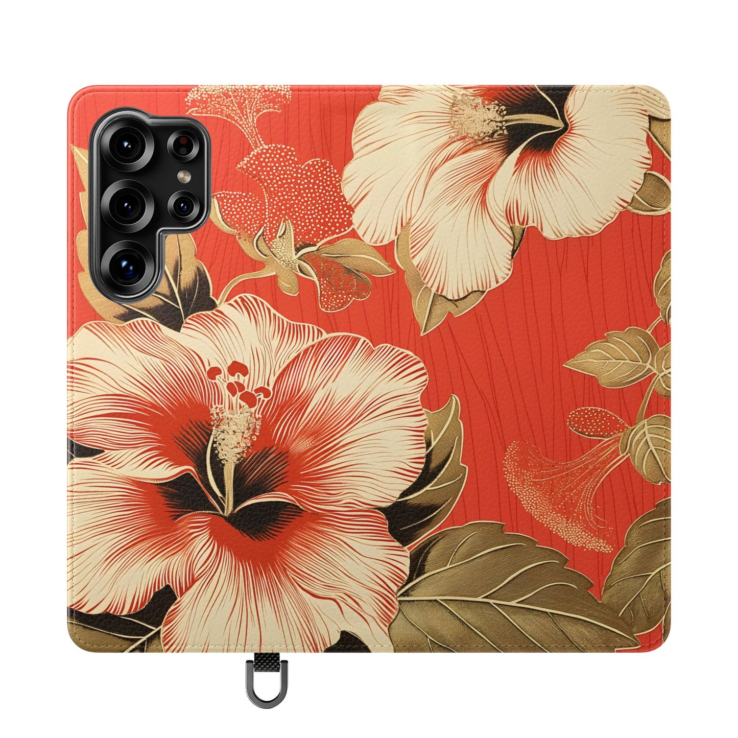 Golden Hibiscus – Vegan Leather Wallet Samsung Case