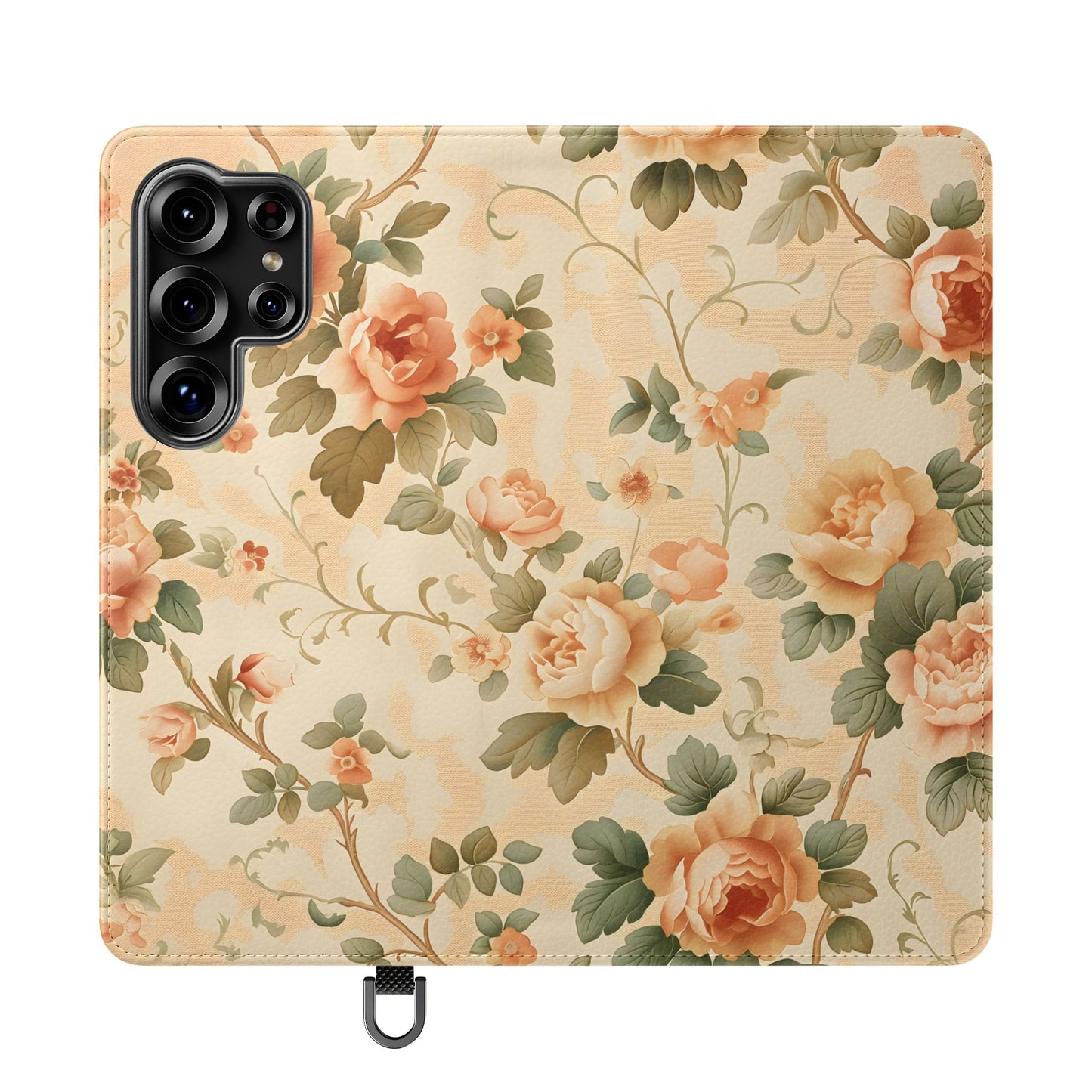 Vintage Bloom โ Vegan Leather Wallet Samsung Case