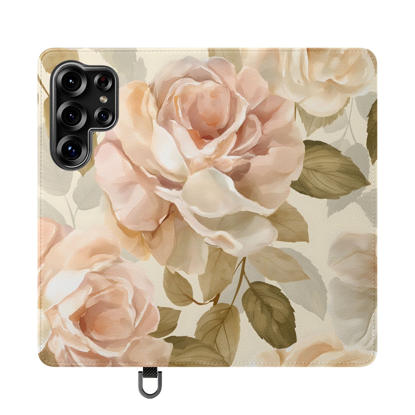 Soft Rose Elegance โ Vegan Leather Wallet Samsung Case