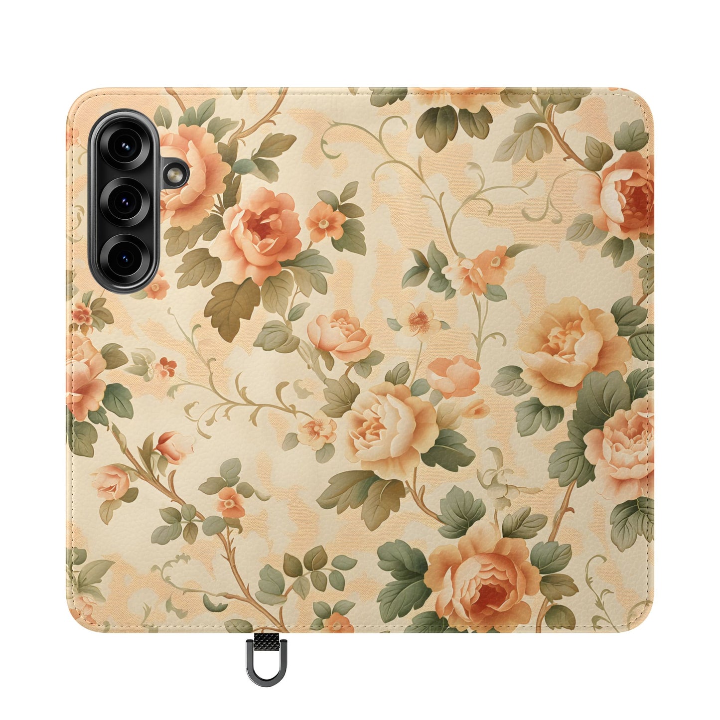 Vintage Bloom โ Vegan Leather Wallet Samsung Case
