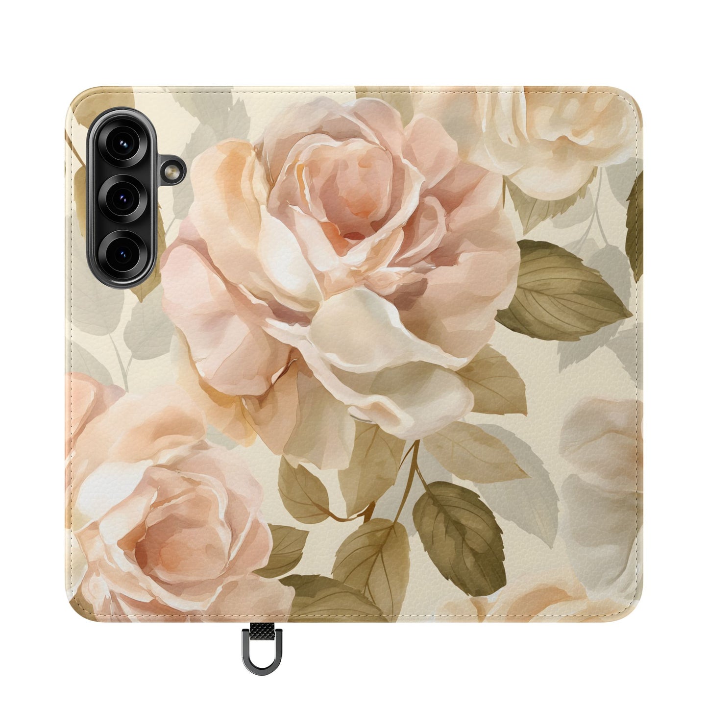 Soft Rose Elegance โ Vegan Leather Wallet Samsung Case