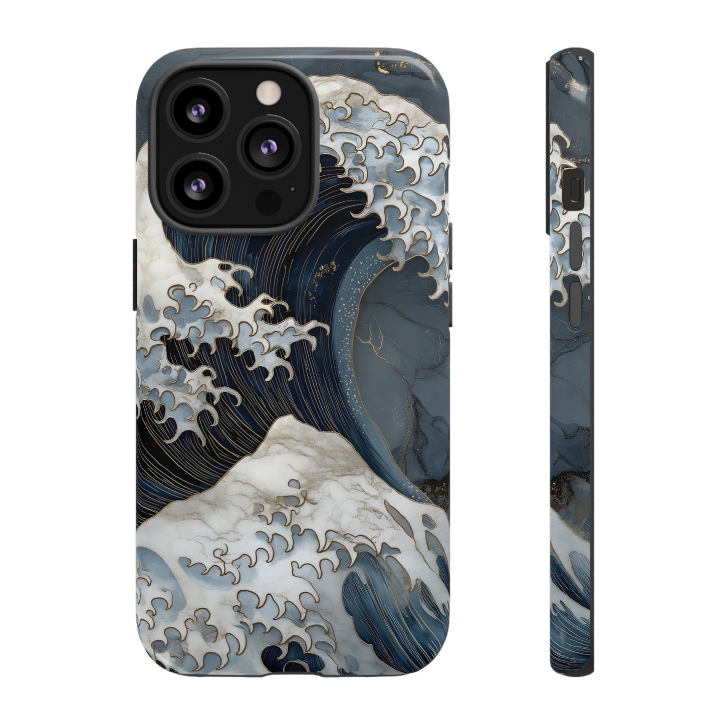 Golden Wave โ Tough Glossy iPhone Case