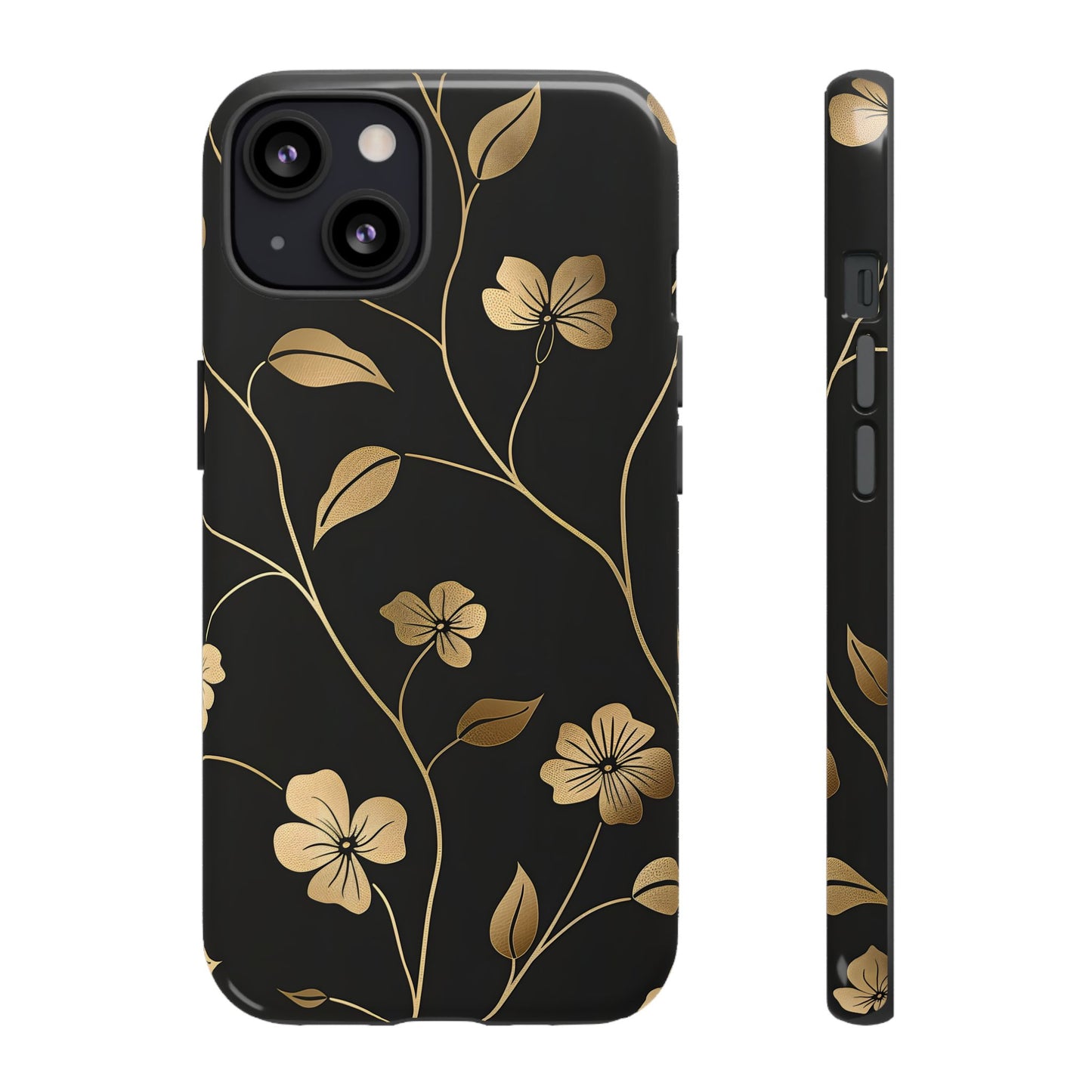 Golden Elegance – Tough Glossy iPhone Case