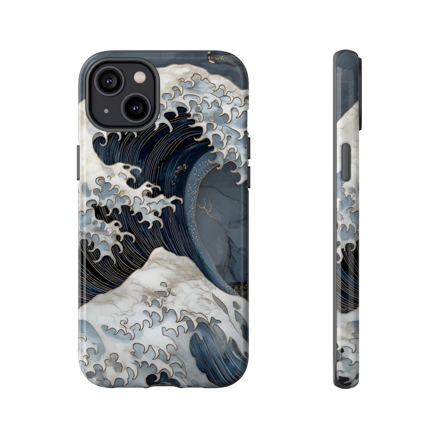 Golden Wave โ Tough Glossy iPhone Case
