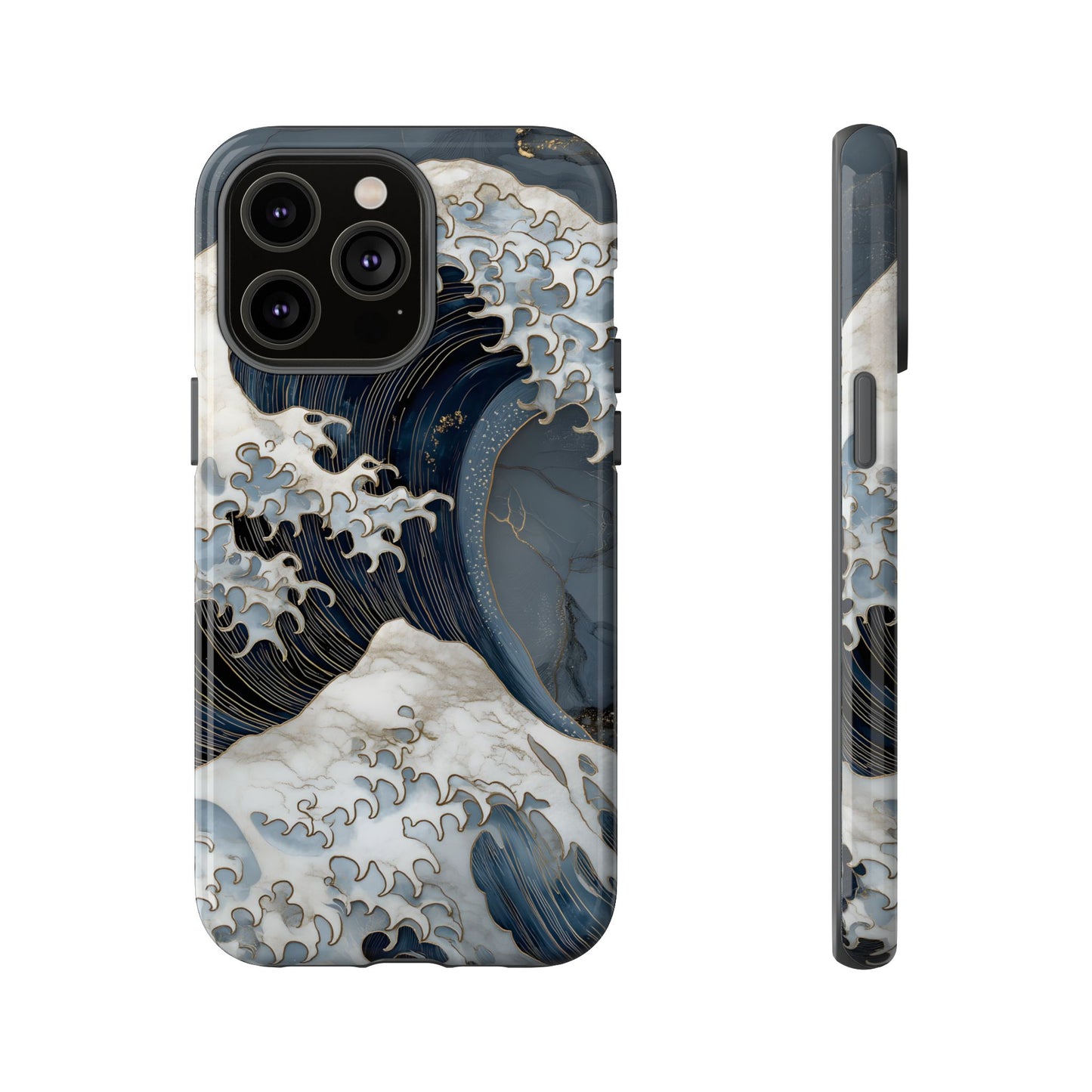 Golden Wave โ Tough Glossy iPhone Case