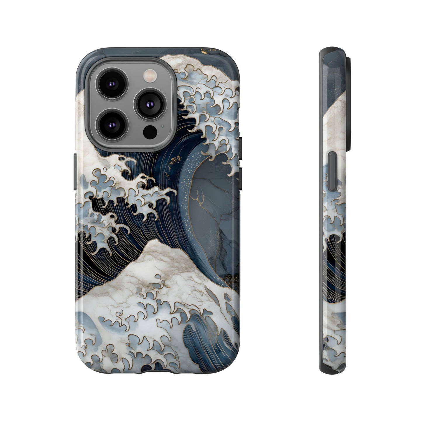 Golden Wave โ Tough Glossy iPhone Case
