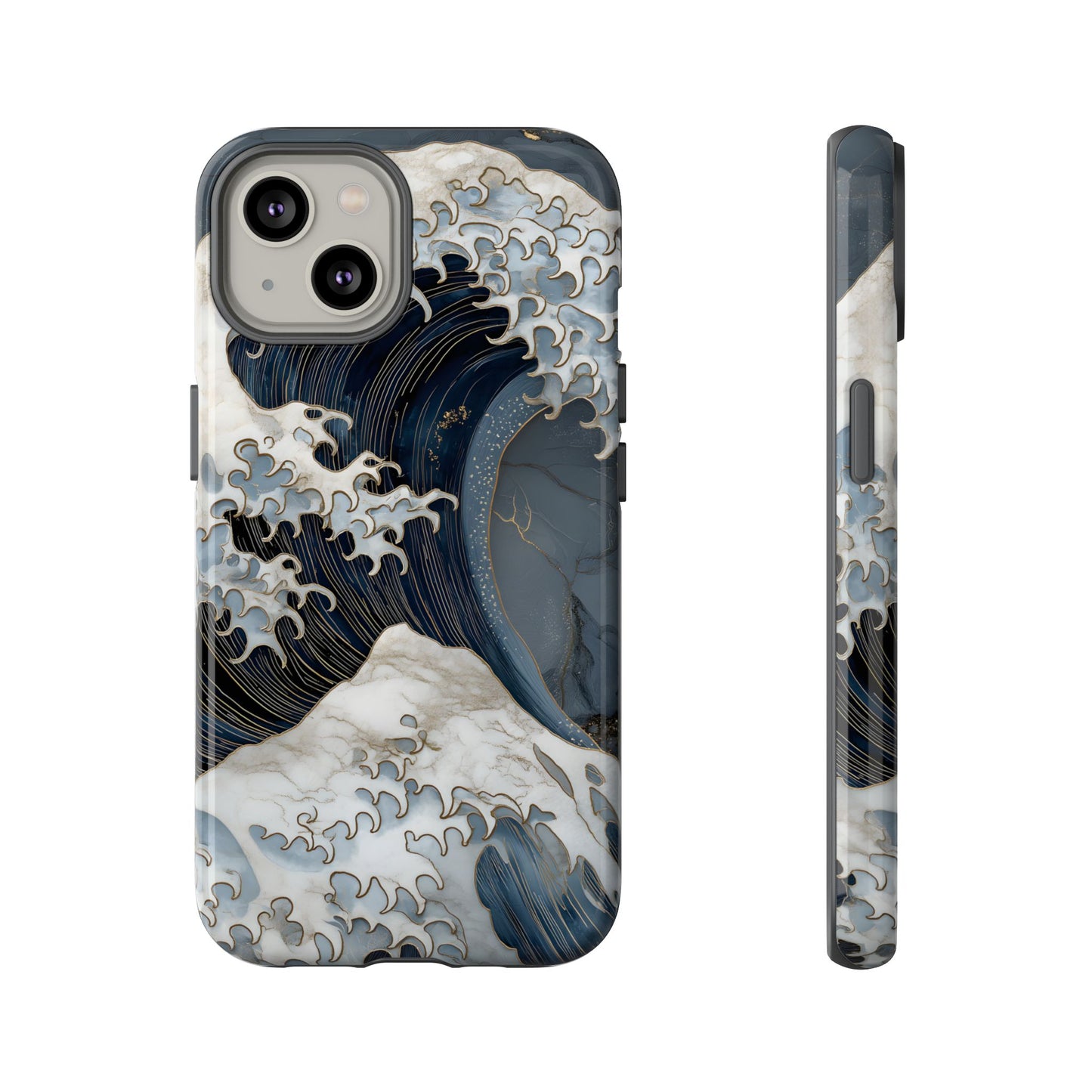 Golden Wave โ Tough Glossy iPhone Case
