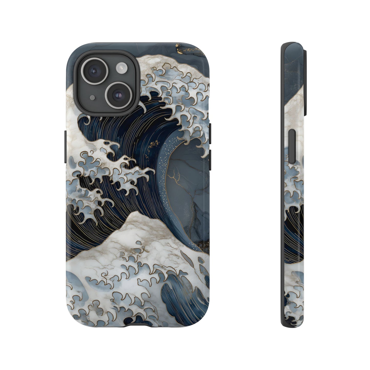 Golden Wave โ Tough Glossy iPhone Case